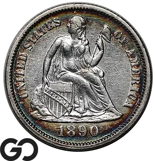 1890 Seated Liberty Dime, Gem BU++