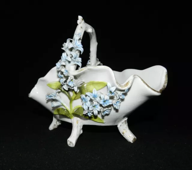 ANCIEN PANIER à FLEURS de PORCELAINE * COBURG DRESDEN * SITZENDORF MEISSEN SAXE