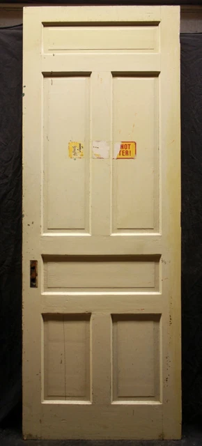 31.5"x88" Antique Vintage Old Victorian Interior SOLID Wood Wooden Door 6 Panels