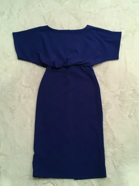 Judith royal blue wrap front batwing dress hot sale