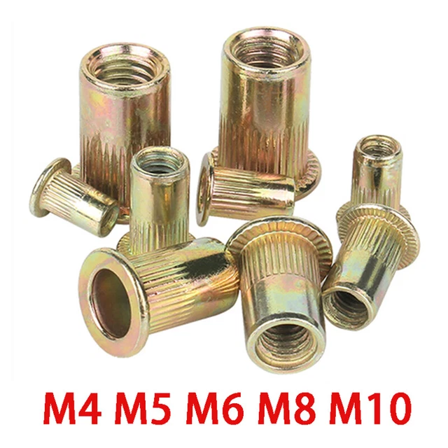 Rivet Nut Flat Head Thread Blind Rivet Nuts Carbon Steel Bolt Kit M4 to M10