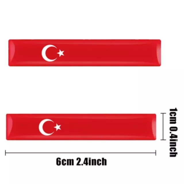 2x 3D Gel Aufkleber Turkisch Fahne Flagge Sticker Emblem Turkey Flag