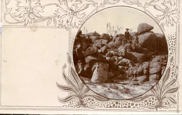 Foto AK  DSWA  Deutsch Südwestafrika Landschaft mit Jugendstil - Umrahmung