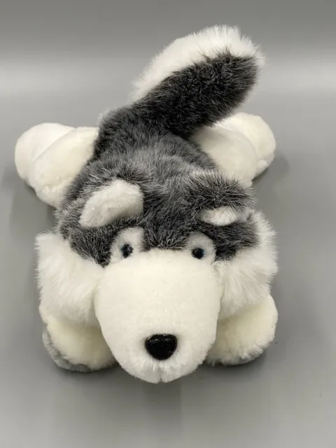 BJ Toy Company Husky Wolf Coyote Dog Plush Stuffed Animal 12” Laying Flat