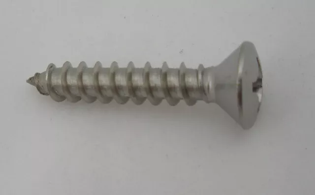 100 Stainless Steel Phillips Oval Head Tapping Screw #10 x 1.5"
