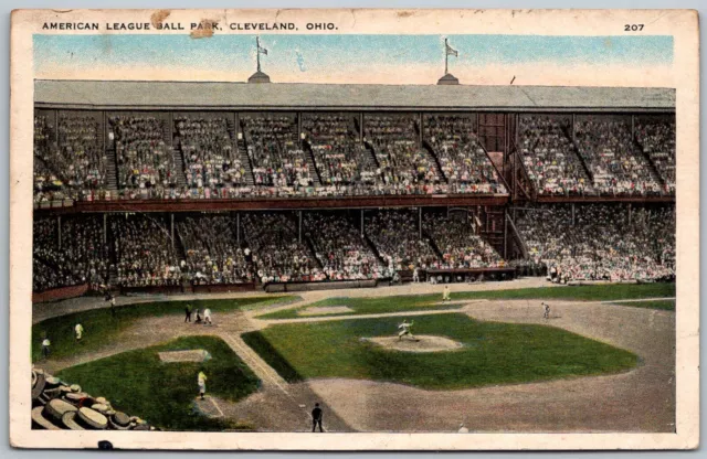 Cleveland Ohio 1920s Postcard Indians American League Ball Park Baseball Game