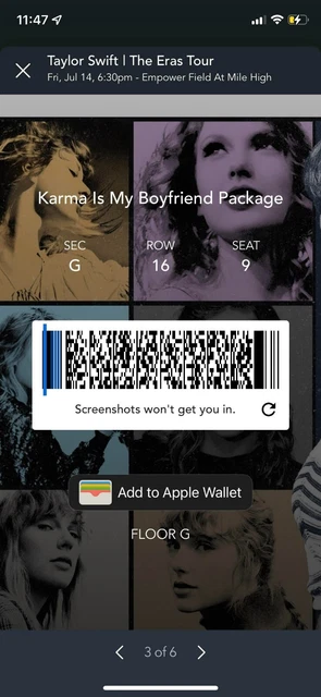 TAYLOR SWIFT | The Eras Tour Concert Tickets Floor Seats Denver CO 7/14