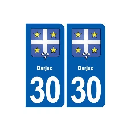 30 Barjac blason ville autocollant plaque stickers droits