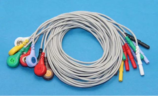 10leads DIN ECG Holter Cable  1.5mm style  Snap