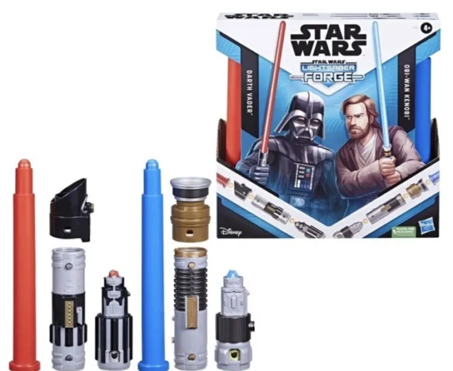 Star Wars Lightsaber Forge Darth Vader Vs. Obi Wan Kenobi Kids Toys Sword New