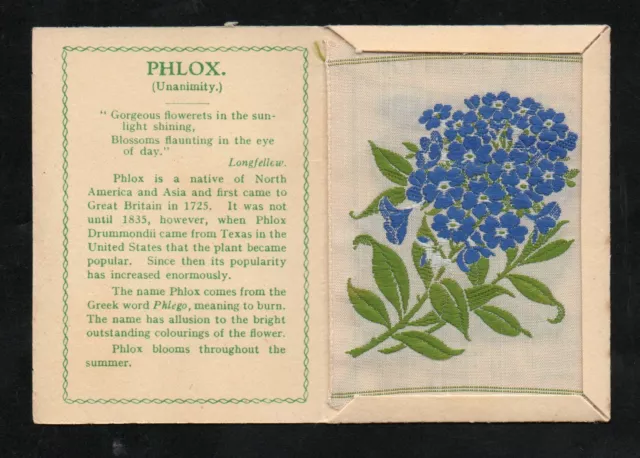 Kensitas Wix cigarettes Medium silk flower 1st series PHLOX   cover B