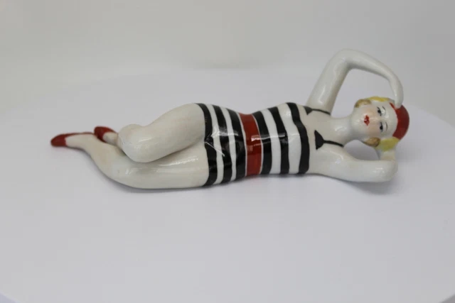 Figurilla Bañista Sexy Art Deco-alemán Estilo Art Nouveau Estilo Porcelana