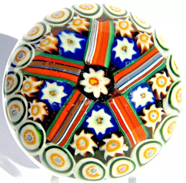 Briefbeschwerer Paperweight VASART YSART BROTHERS Millefiori Cartwheel, Rarität!