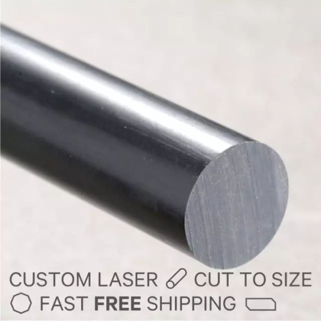 Black Opaque Acetal Rod Copolymer Dia.12mm x 295mm long FAST N FREE POSTAGE