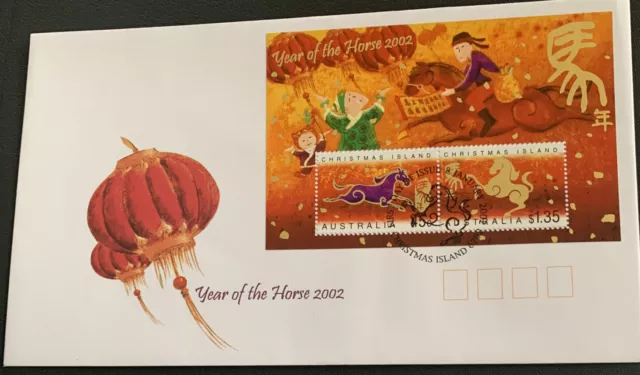 Christmas Island FDC 2002 Year Of The Horse M/S