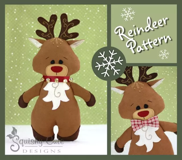 Reindeer Sewing Pattern - Stuffed Animal Rudolph Plushie Pattern & Tutorial