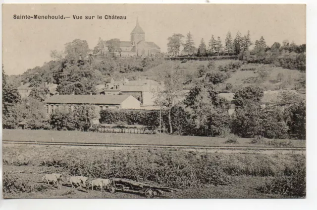 SAINTE MENEHOULD - Marne - CPA 51 - petit plan attelage de transport du bois