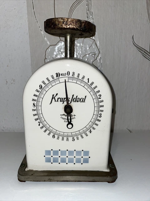 Jugendstil Krups Ideal Fabrikmarke D.R.G.M. Keramik Küchenwaage  Waage bis 10kg