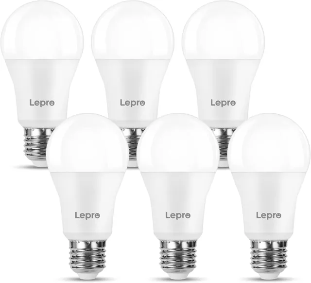 Lepro E27 Screw Bulbs 100W Equivalent, Warm White 2700K LED Bulb, 13.5W 6 Pack