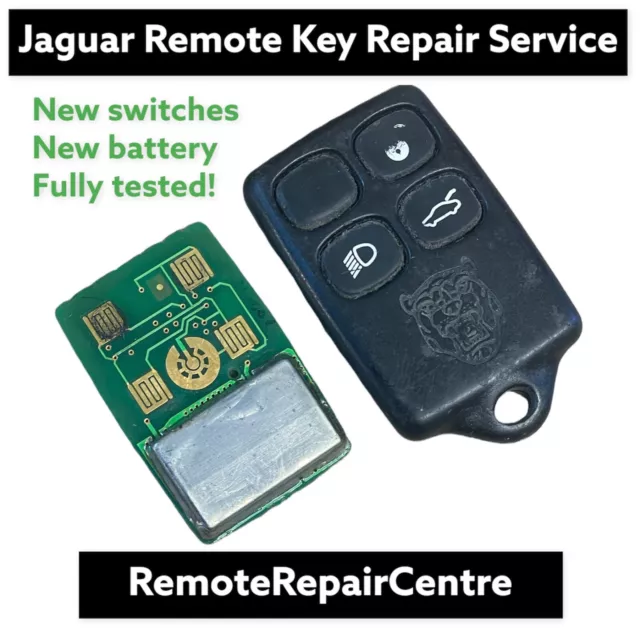 Jaguar XJ8 XJR XK8 XK XJ 4 Tasten Fernbedienung Schlüsselanhänger Reparatur Batterie Ersatz