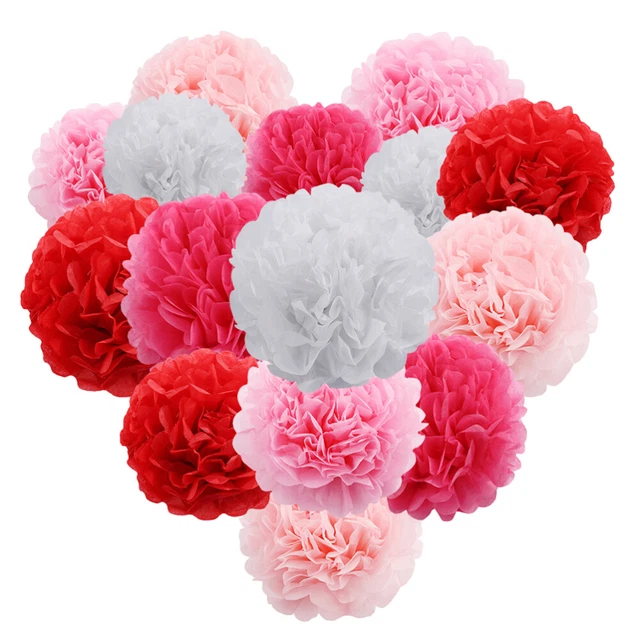 15 piezas Flor de papel Colgar Hermosa Mano Decoración Flor de Papel Para Fiesta