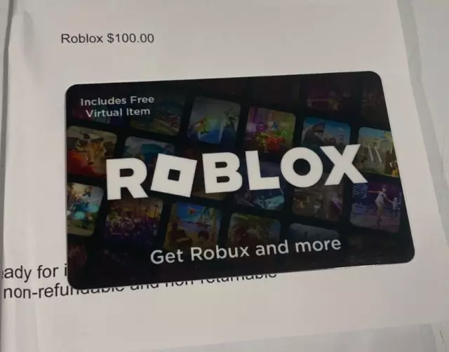 ROBLOX GIFT CARD $100 New $98.00 - PicClick