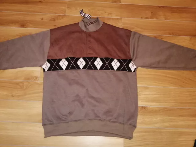Men's Brown Diamond Pattern J. J. Willis Sweater, Brand New, Size XXL