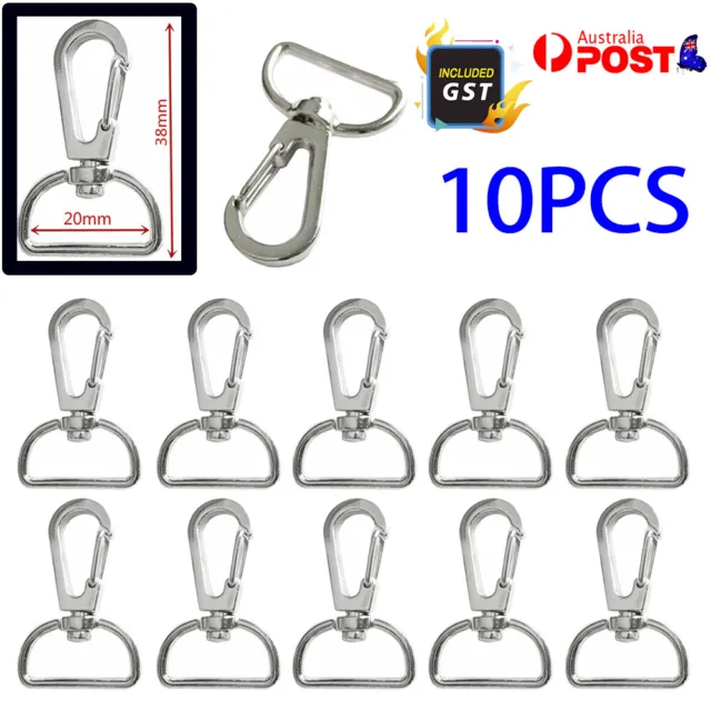 10PCS 20mm Lobster Clasp Swivel Trigger Clip Snap Hook Key Ring D Ring