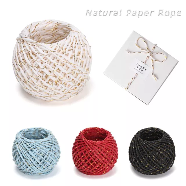 Double Color Gift Box String Natural Paper Rope Rustic Wrap Candy Bag Tags