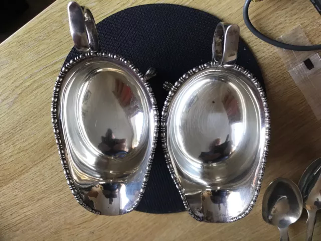 Pair of Matching Solid Silver 1930 Sauce Boats