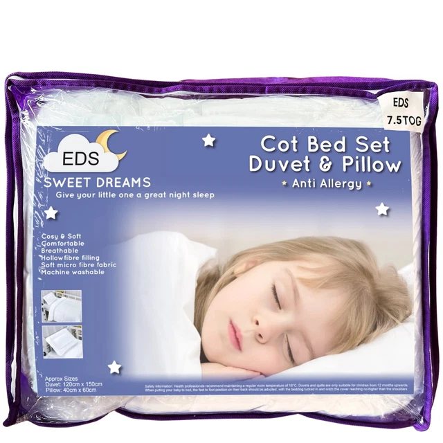 EDS Anti-Allergie Kinderbett Bettdecke mit Kissen 4,5, 7 & 9 Tog mit Hohlfaserfaserfaser...