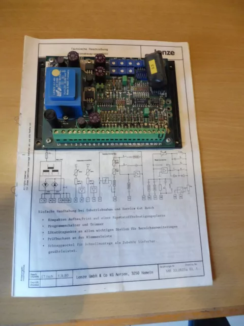 Lenze Steuerplatine, Funktionsbaugruppe 2002 für Lenze LEA Stromrichter-Serie