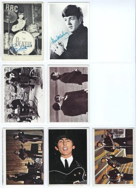 1964 Topps Beatles Trading Cards Lot of 7 - Hard Days Night, Diary & Beatles B&W