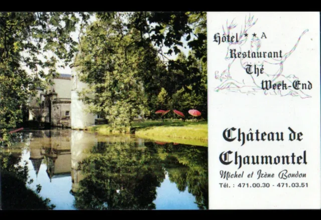 CHAUMONTEL (95) CHATEAU HOTEL-RESTAURANT "René & Iréne BONDON" carte de visite