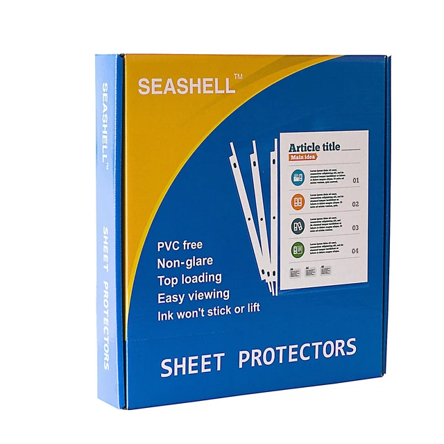 200PCS Heavy Duty Non-Glare Sheet Protectors, 3.2 MIL Thick Page Protectors
