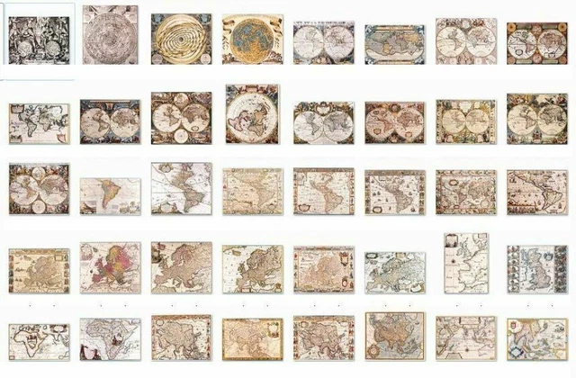 VINTAGE RARE World Maps high hi res resolution images Antique ...