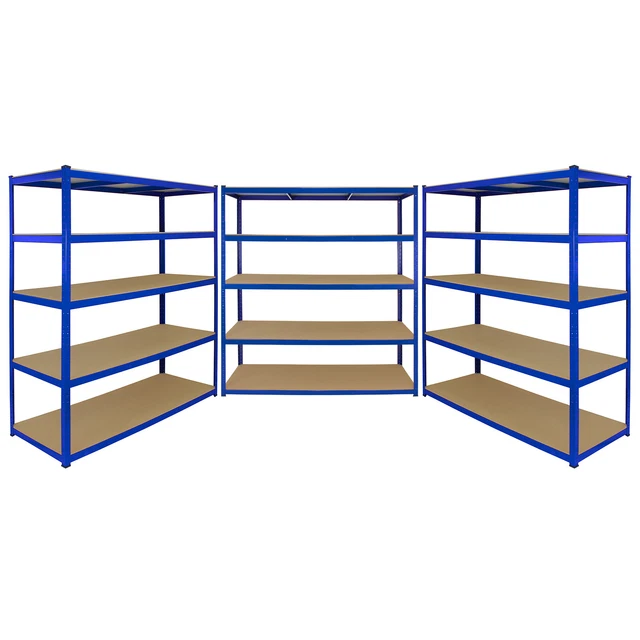 Unità scaffalatura in metallo capannone garage a 3 alloggiamenti 5 livelli 160 cm di larghezza x 60 cm di profondità T-RAX