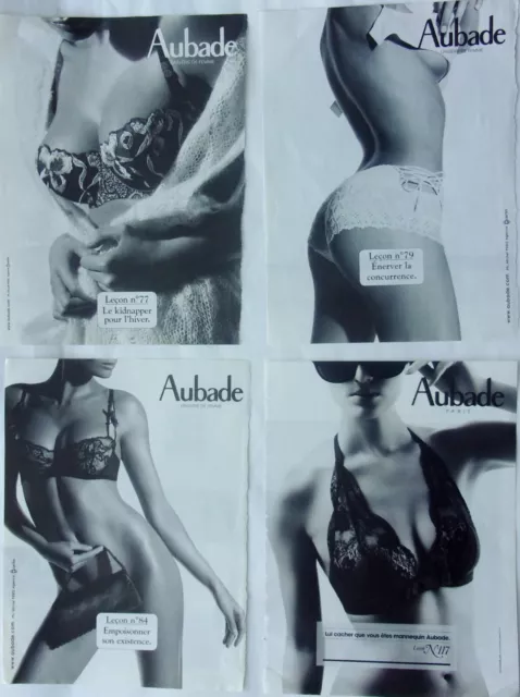 lot de 4 publicites advertising   S/VET   AUBADE LECONS ANNEES 2000   A3642