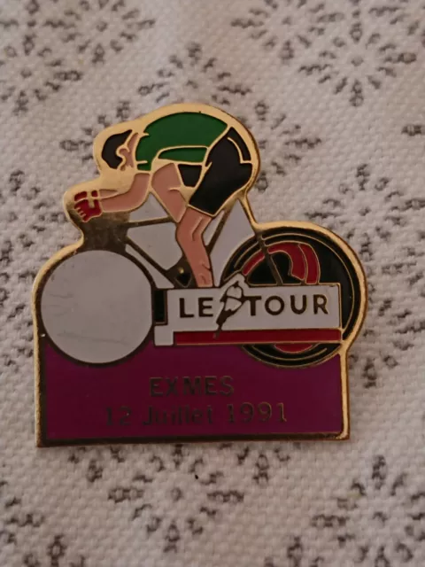 Pin's Sport Cyclisme vélo  le tour de France Exmes 12 juillet 1991