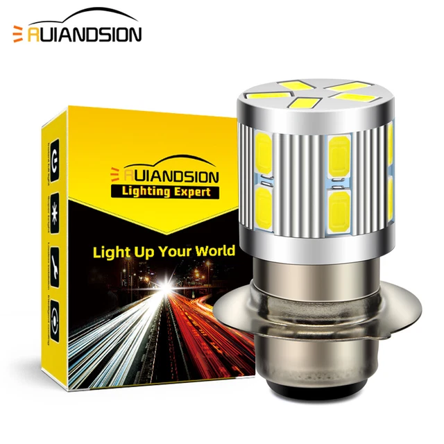 Ampoule LED BA21D Pour Phare De Moto - 22 LEDs 3030 - Blanc 6000K - 6-30V - 800 Lumens