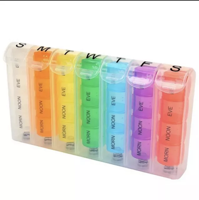 Weekly Pill Box Organizer 7 Day Organizer Case Pop Up Medicine Storage Container