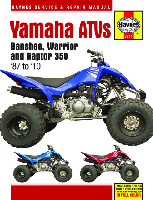 Workshop Manual Yamaha YFZ350 Warrior, YFM350X Banshee 1987-1999