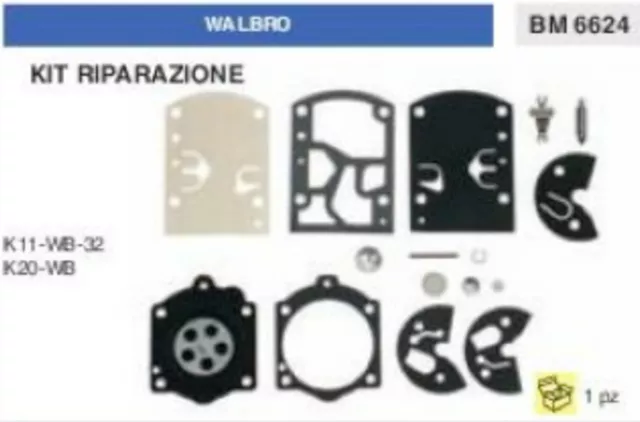 Ensemble Réparation Série Membrane Carburateur Walbro K20-WYL ( K