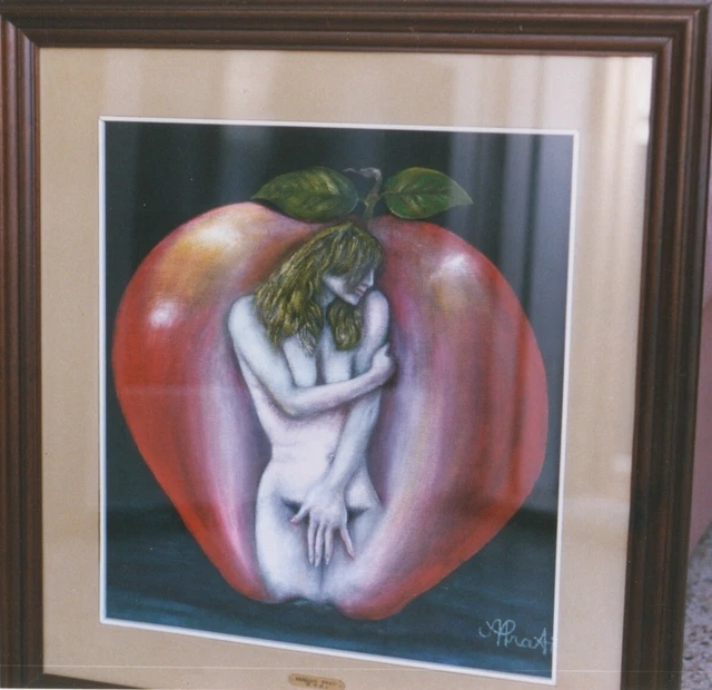 Quadro olio su velluto di Narciso Prati "Eva" - 50x50