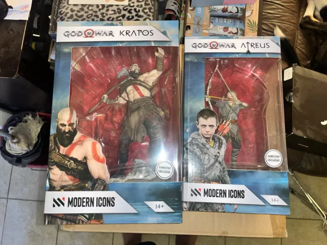 God of War Ragnarok Kratos + Atreus Statue Figure Set Official Sony Modern  Icons