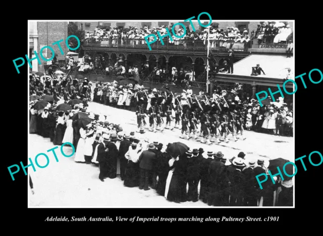 OLD POSTCARD SIZE PHOTO ADELAIDE SOUTH AUSTRALIA THE BOER WAR TROOPS c1901