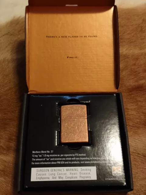 2003 Zippo Marlboro Blend No. 27 Copper Lighter W/Case-Never Used