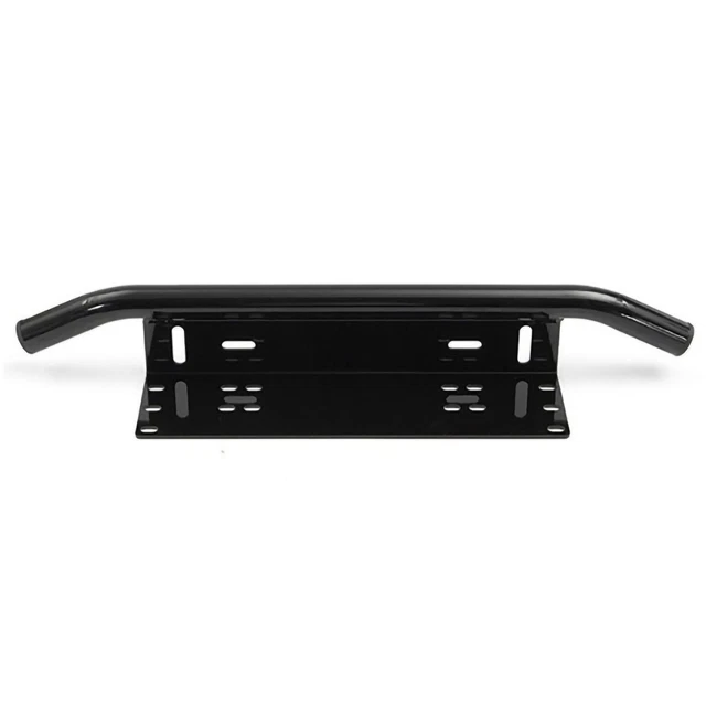 (Black)Universal Fit Aluminum Alloy License Plate Lamp Holder Mounting Bracket