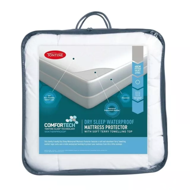 Tontine Comfortech Dry Sleep Waterproof Double Bed Mattress Protector 137x188 cm