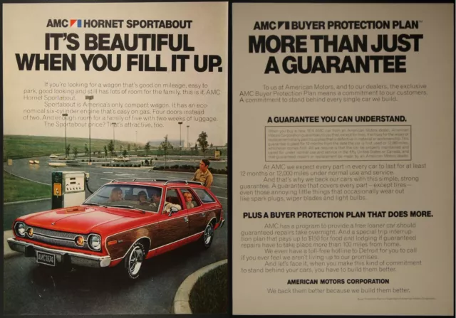 AMC American Motors Hornet Sportabout Compact Wagon Vintage Print Ad 1974